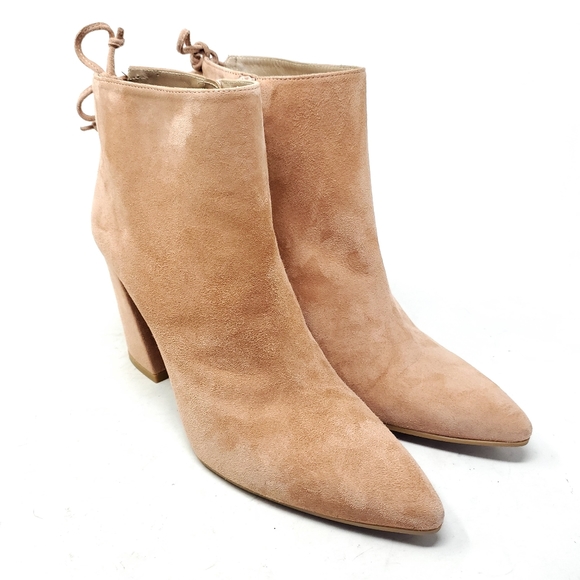 Stuart Weitzman Grandiose Blush Pink Suede Boots - Picture 3 of 12